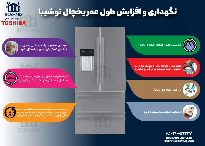 نگهداری و افزایش طول عمر یخچال توشیبا